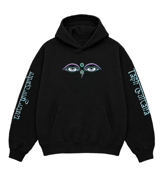SANSKRIT EYES BLACK HOODIE