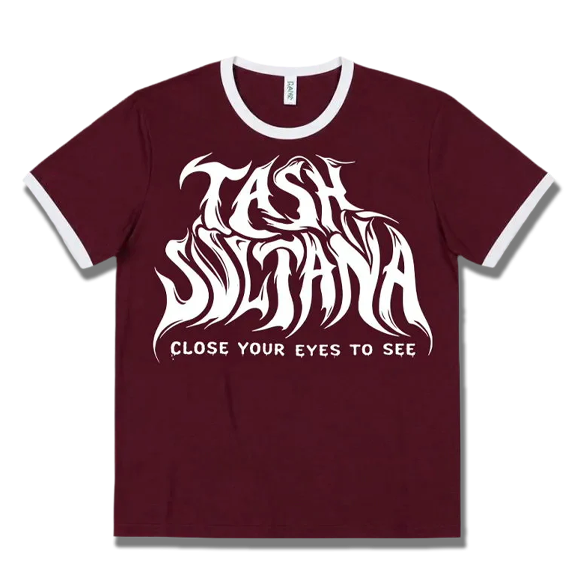 BURGANDY RINGER TEE